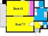 メゾンシャンティ 2Kの間取り