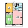 虫明第ニマンション 2LDKの間取り