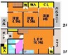 クレル後楽園　B棟 3LDKの間取り