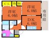 グリシーヌＡ 2DKの間取り