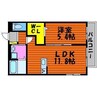 シュールあかね町 1LDKの間取り