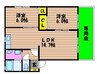 ガルテン26　B棟 2LDKの間取り