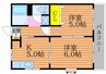 フローリス横井 2Kの間取り