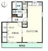 ラッキータウン庭瀬　Ｆ棟 1LDKの間取り