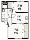 クリスタルパレス　Ｂ 2DKの間取り
