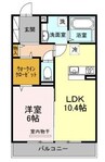 カーサグランデ 1LDKの間取り
