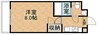 ルマンジュ津高 1Kの間取り