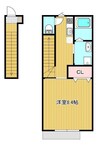 仮）田益AP3 1Kの間取り