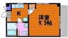 サニーフラッツ 1Kの間取り