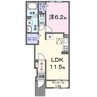 ビオルネ 1LDKの間取り