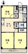 ナチュラルガーデン今 3DKの間取り