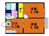 皿井コーポⅡ 2DKの間取り