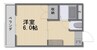 あるふぁⅡ 1Kの間取り