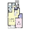 メゾフォルテ京山 1LDKの間取り