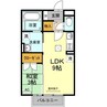 グランドソレイユ　Ａ棟 1LDKの間取り