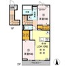 フェリスコートⅡ 2LDKの間取り