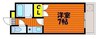 グリーンPAL鹿田 1Kの間取り