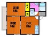 サンキコーポ 2DKの間取り