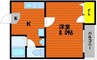ハイエスト田町 1Kの間取り