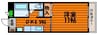 プレジデント高柳 1Kの間取り