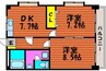 タイショウ７ビル 2DKの間取り
