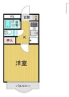 セントリヴィエール南方 1Kの間取り