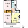 カンフォタブルライフ　Ｂ棟 2DKの間取り