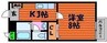 フォブールサウス 1Kの間取り