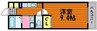 コンフォートスクエアA 1Kの間取り