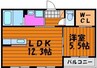 フローラルコート 1LDKの間取り