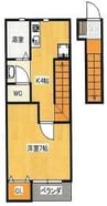 Arpeggio　西棟 1Kの間取り