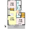 Tiare Manbai 2LDKの間取り