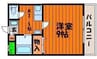 プリムローズ 1Kの間取り