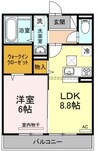 イヴェール 1LDKの間取り