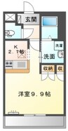 ピュアローズ 1Kの間取り
