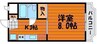 デューク厚生町 1Kの間取り