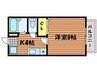 ハーモニーハイツ岡山 1Kの間取り