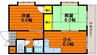 かわいマンション 2DKの間取り