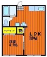 山田コーポ新棟 1LDKの間取り