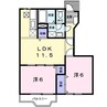 カーサ　Ａ 2LDKの間取り