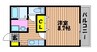 ウィスティリア伊福 1Kの間取り