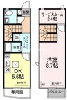 コンフォレスト白壁Ｃ 1DK+Sの間取り