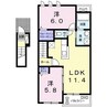 メゾフォルテ京山 2LDKの間取り