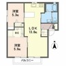 ディアスあや Ｂ棟 2LDKの間取り