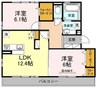ボヌール　エール 2LDKの間取り