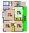 JR庭瀬駅南口貸家 3DKの間取り