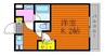 Casa Grande学南町 1Kの間取り