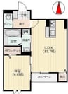 Rian伊福町 1LDKの間取り