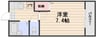 メゾンピュア 1Kの間取り