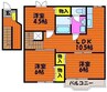 クレストール牟佐 3LDKの間取り